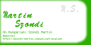 martin szondi business card